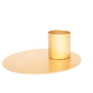 Metall Kerzen Tischleuchter TERENCE für Stabkerzen, altgold, 4,5cm, Ø12,5cm