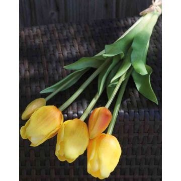 Textil Tulpenstrauß LONA, hellorange-grün, 45cm, Ø15cm