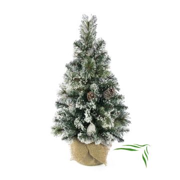 Künstlicher Christbaum RIGA, Jutesack, mit Zapfen, weiß, 90cm, Ø50cm