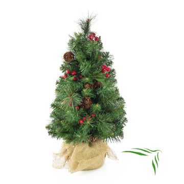 Künstliche Tanne BUKAREST, Jutesack, geschmückt, 45cm, Ø25cm