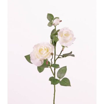 Textilzweig Rose ARIANE, weiß, 75cm, Ø7-10cm
