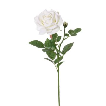 Deko Rose JANINE, weiß, 70cm, Ø12cm
