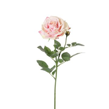 Deko Rose JANINE, rosa-gelb, 70cm, Ø12cm