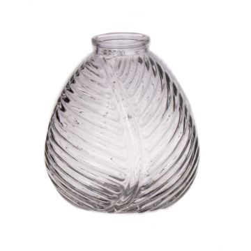 Flaschenvase NELLOMIO mit Blattstruktur, Glas, klar, 13cm, Ø12cm