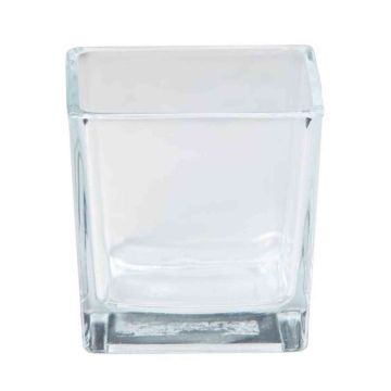 Teelichthalter Glas, klar, 8x8x8cm