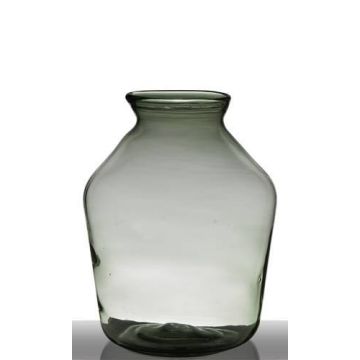 Glasvase QUINN EARTH, recycelt, klar-grün, 37,5cm, Ø29cm