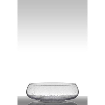 Glas Schale GRACIE mit Bläschen, mit Fuß, klar, 11cm, Ø33cm