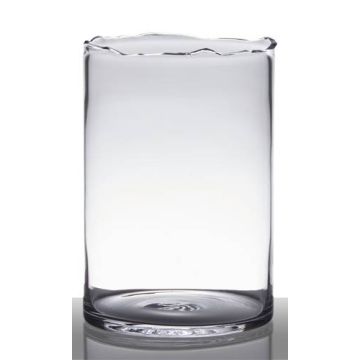 Zylinder Glasvase BROOKE, Bruchkante, klar, 27cm, Ø18cm