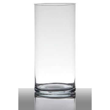 Glas Vase Zylinder SANYA EARTH, klar, 25cm, Ø12cm