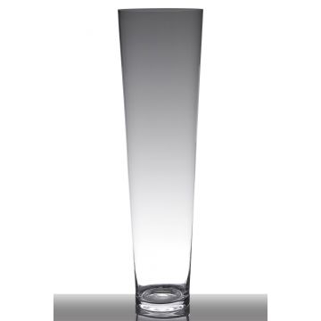 Bodenvase Konisch CHELLY aus Glas, klar, 90cm, Ø25cm