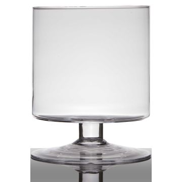 Windlichtglas LILIAN auf Standfuß, klar, 19cm, Ø14cm