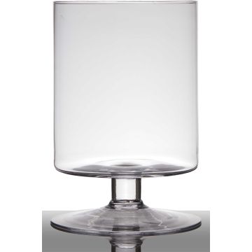 Windlichtglas LILIAN auf Standfuß, klar, 29cm, Ø19cm