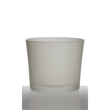 Glasübertopf ALENA FROST, weiß matt, 12,5cm, Ø14,5cm
