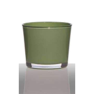 Maxi Teelichtglas ALENA, grasgrün, 9cm, Ø10cm