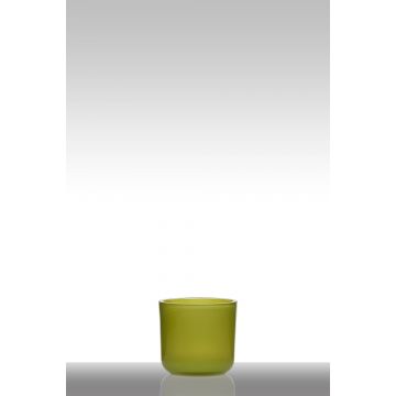 Kerzenhalter NICK aus Glas, hellgrün, 13cm, Ø14cm