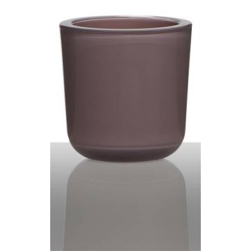 Teelichthalter NICK aus Glas, altrosa, 7,5cm, Ø7,5cm