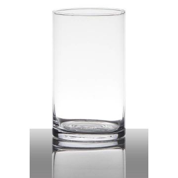 Glas Vase Zylinder SANYA EARTH, klar, 15cm, Ø9cm
