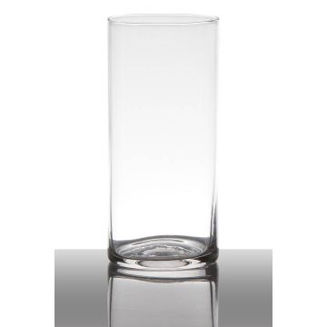Glas Vase Zylinder SANYA EARTH, klar, 19cm, Ø9cm