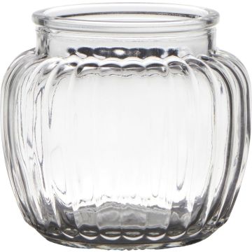 Votivglas NOLAN, längsstreifen, klar, 10,5cm, Ø11,5cm