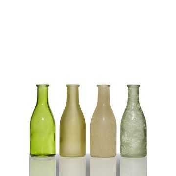 Glasflaschen ANYA, 4 Stück, grün, 18cm, Ø6cm