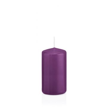 Stumpenkerze MAEVA, violett, 12cm, Ø6cm, 40h - Made in Germany