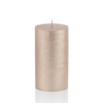 Weihnachtskerze MATHILDA, roségold, 12cm, Ø5,8cm, 45h - Made in Germany