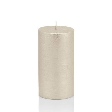 Weihnachtskerze MATHILDA, silber, 12cm, Ø5,8cm, 45h - Made in Germany