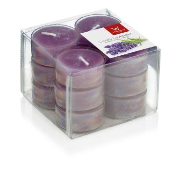 Duftteelichter ASTRID, Lovely Lavender, 12 Stück, violett, 1,6cm, Ø3,7cm, 4h