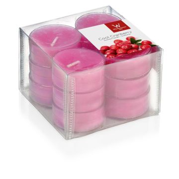 Duftteelichter ASTRID, Cool Cranberry, 12 Stück, pink, 1,6cm, Ø3,7cm, 4h