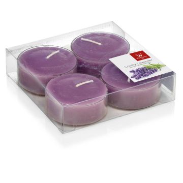 Duftteelichter ASTRID, Lovely Lavender, 4 Stück, violett, 1,9cm, Ø5,7cm, 8h