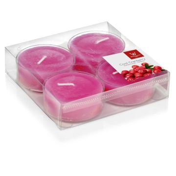 Duftteelichter ASTRID, Cool Cranberry, 4 Stück, pink, 1,9cm, Ø5,7cm, 8h