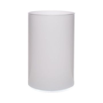 Glas Vase Zylinder SANYA EARTH, weiß, 21cm, Ø14cm