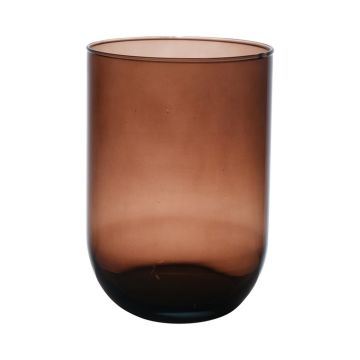 Glas Tisch Vase MARISA, braun-klar, 20cm, Ø14cm