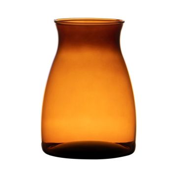 Glas Blumen Vase MAISIE, orange-braun-klar, 20cm, Ø14cm