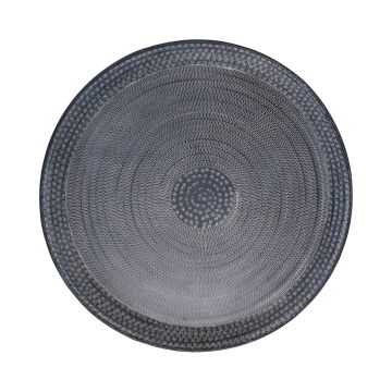Runder Metallteller SOLANYI, gemustert, schwarz, Ø63,5cm