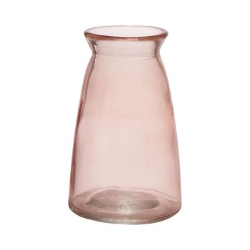 Blumen Vase TIBBY aus Glas, zartrosa-klar, 14,5cm, Ø9,5cm