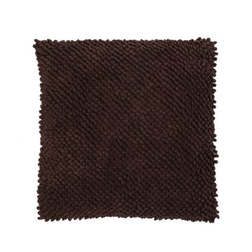 Weiches Kissen BOLLY, mit Kügelchen, schokobraun, 45x45cm