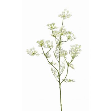 Kunst Dillzweig WINCENT mit Blüten, weiß-grün, 80cm