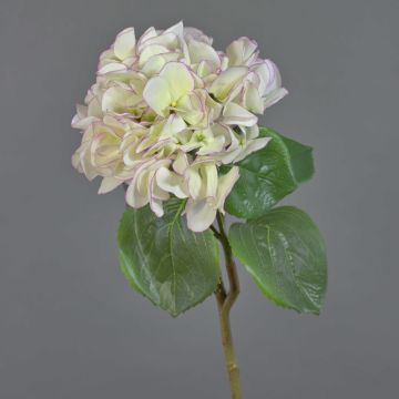 Künstliche Hortensie CHIDORI, weiß-grün-violett, 60cm, Ø18cm