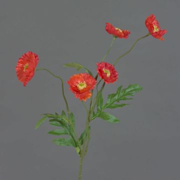 Künstliche Mohnblume KEIRA, rot-orange, 65cm, Ø5-6cm