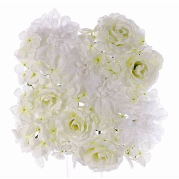 Deko Pfingstrose Dahlie Hortensie Matte EVOLET, weiß, 25x25cm