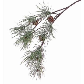 Deko Tannenzweig CALEB mit Zapfen, geeist, 80cm