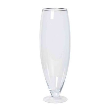 Glas Bodenvase TINA auf Fuß, klar, 67cm, Ø22cm