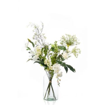 Künstlicher Blumenstrauß FEME, weiß, 105cm, Ø40cm