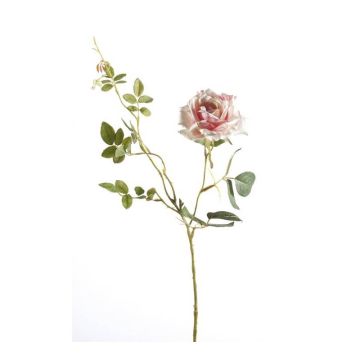Kunstblume Rosenzweig BEATA, rosa-weiß, 75cm