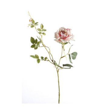Künstlicher Zweig Rose BEATA, rosa-weiß, 75cm