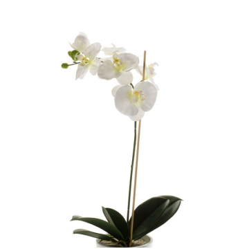 Deko Phalaenopsis Orchidee ISIS, Stecker, weiß, 60cm