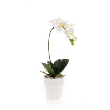 Kunststoff Phalaenopsis Orchidee ISIS, Keramiktopf, weiß, 40cm