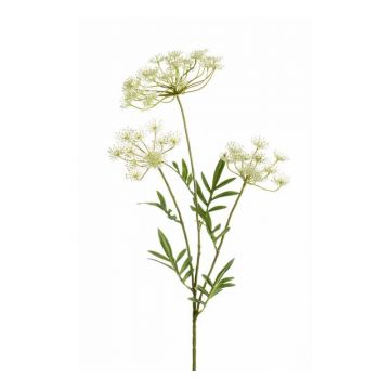 Plastik Dill Zweig HAKIM mit Blüten, weiß, 80cm