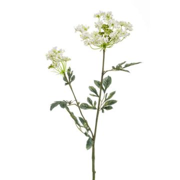 Kunst Dill Zweig NEDA mit Blüten, weiß, 75cm